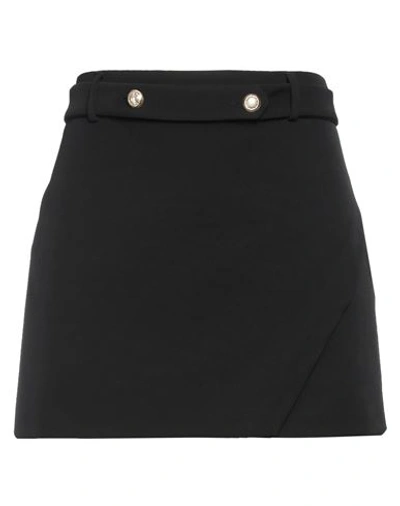 Vicolo Woman Mini Skirt Black Size L Polyester, Elastane