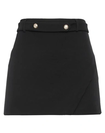 Vicolo Woman Mini Skirt Black Size L Polyester, Elastane In Black