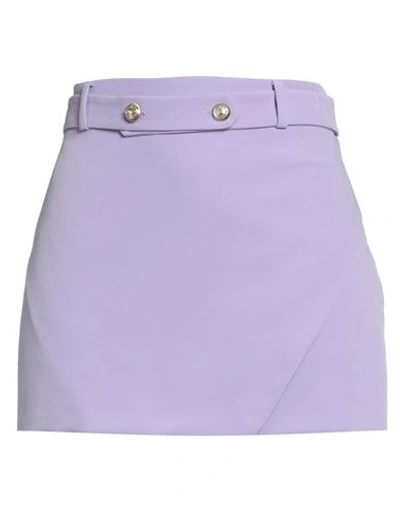 Vicolo Woman Mini Skirt Mauve Size M Polyester, Elastane In Purple