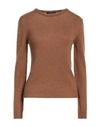 Aragona Woman Sweater Camel Size 6 Cashmere In Beige