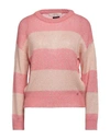 Guess Woman Sweater Pink Size L Polyester, Acrylic, Polyamide, Alpaca Wool In Pink