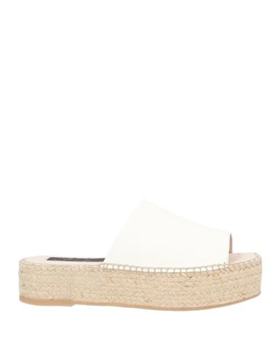 Gaimo Woman Espadrilles Ivory Size 10 Soft Leather In White