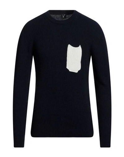 V2® Brand V2 Brand Man Sweater Midnight Blue Size Xxl Polyacrylic, Wool, Alpaca Wool, Viscose In Black