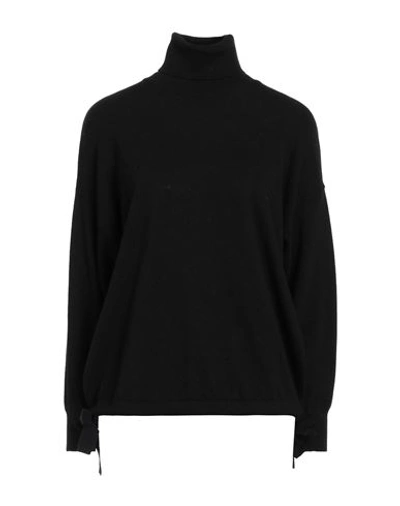 Suoli Woman Turtleneck Black Size 10 Wool, Viscose, Polyamide, Cashmere