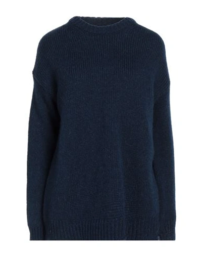Aragona Woman Sweater Navy Blue Size 8 Alpaca Wool, Merino Wool, Polyamide