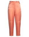 BRAND UNIQUE BRAND UNIQUE WOMAN PANTS SALMON PINK SIZE 2 VISCOSE, SILK