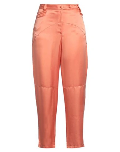 Brand Unique Woman Pants Salmon Pink Size 1 Viscose, Silk