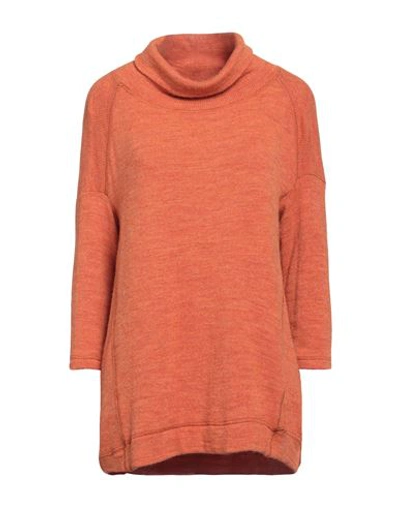 Corinna Caon Woman Turtleneck Orange Size M Acrylic, Virgin Wool, Alpaca Wool, Viscose, Elastane