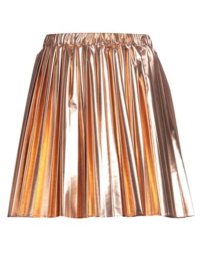 Vicolo Woman Mini Skirt Rose Gold Size Onesize Polyester, Polyurethane, Acrylic