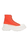 Alexander Mcqueen Woman Sneakers Orange Size 7 Textile Fibers