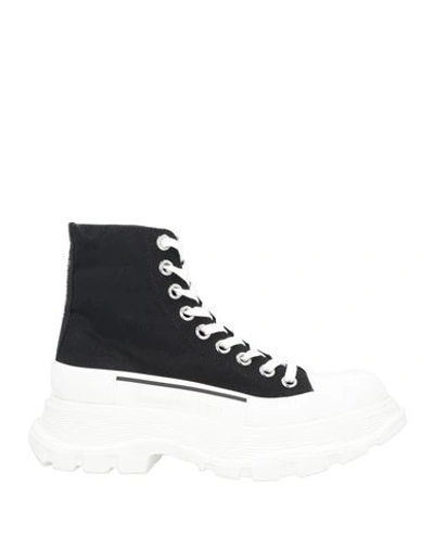 Alexander Mcqueen Woman Sneakers Black Size 7 Textile Fibers