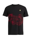 Scuderia Ferrari Man T-shirt Black Size Xl Cotton In Black