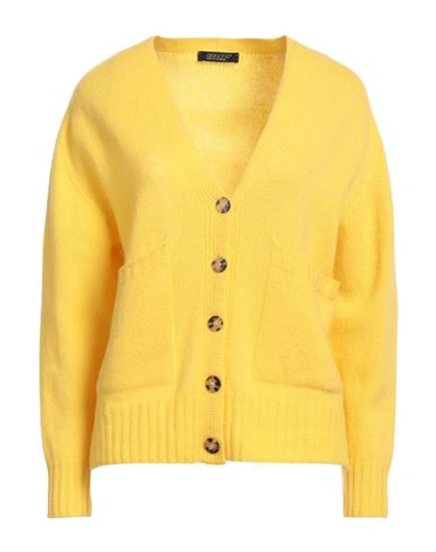 Aragona Woman Cardigan Yellow Size 8 Wool, Cashmere