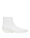 Ann Demeulemeester Man Ankle Boots White Size 12 Soft Leather