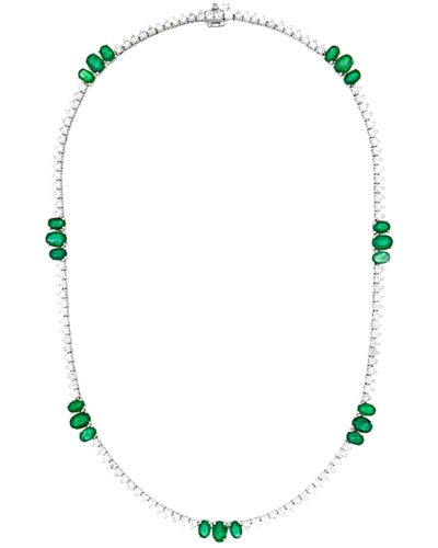 Diana M. Fine Jewelry 18k 18.77 Ct. Tw. Diamond & Emerald Necklace