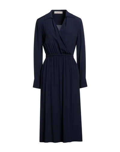 Jucca Woman Midi Dress Midnight Blue Size 8 Acetate, Silk