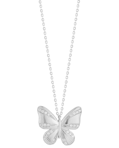 Sphera Milano Silver Cz Butterfly Necklace