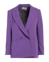 Kaos Jeans Woman Suit Jacket Purple Size 6 Polyester, Elastane