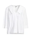 GANNI GANNI WOMAN BLOUSE WHITE SIZE 14 ORGANIC COTTON