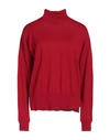 Aragona Woman Turtleneck Red Size 8 Merino Wool