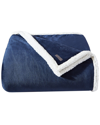 Eddie Bauer Solid Ultra Soft Plush Fleece Blanket In Blue