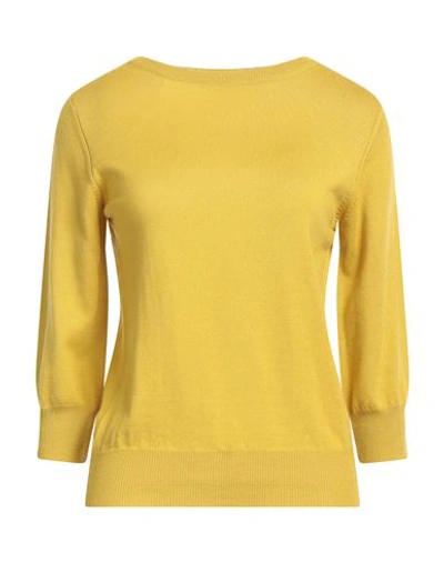 Aragona Woman Sweater Yellow Size 8 Merino Wool In Yellow