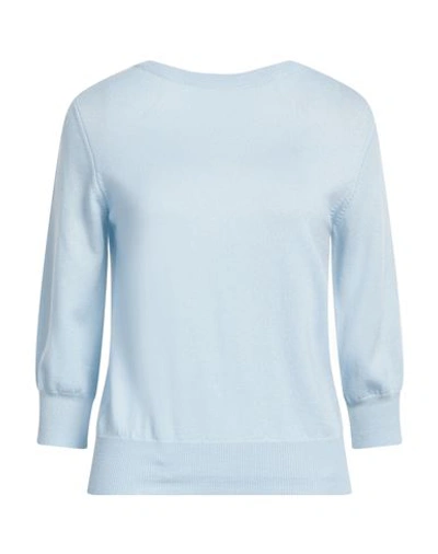 Aragona Woman Sweater Sky Blue Size 8 Merino Wool In Blue