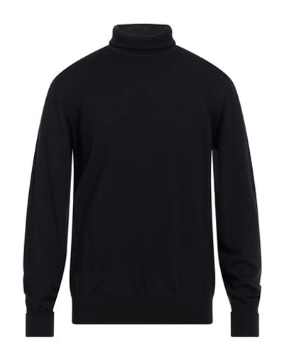 Alpha Studio Man Turtleneck Midnight Blue Size 42 Merino Wool In Blue