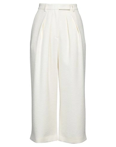 Rochas Woman Pants Cream Size 4 Virgin Wool, Acrylic, Polyester In White