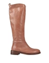Paola Ferri Woman Knee Boots Light Brown Size 10 Soft Leather In Beige