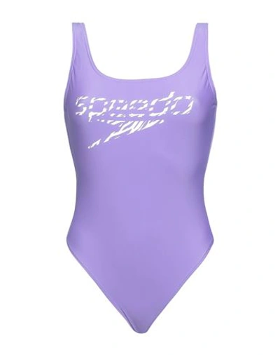 Speedo Woman Performance Wear Light Purple Size 10 Polyester, Elastane