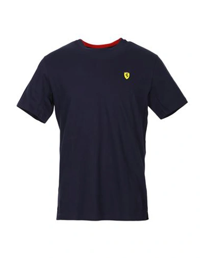Scuderia Ferrari Ferrari Man T-shirt Midnight Blue Size L Cotton, Elastane