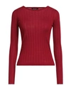 Aragona Woman Sweater Brick Red Size 8 Wool