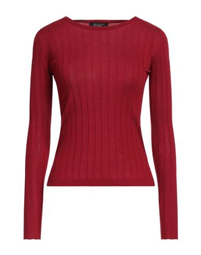 Aragona Woman Sweater Brick Red Size 8 Wool