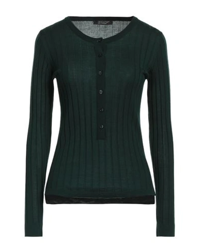 Aragona Woman Sweater Dark Green Size 6 Merino Wool
