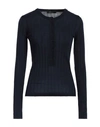 Aragona Woman Sweater Navy Blue Size 8 Merino Wool