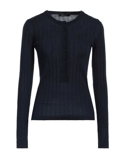 Aragona Woman Sweater Navy Blue Size 8 Merino Wool