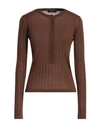 Aragona Woman Sweater Brown Size 8 Merino Wool