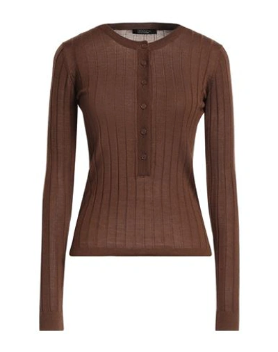 Aragona Woman Sweater Brown Size 8 Merino Wool