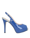 Pacomena By Menbur Woman Sandals Blue Size 10 Textile Fibers
