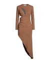 Marçi By Gil Santucci Woman Mini Dress Brown Size Onesize Polyamide, Viscose, Polyester