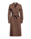 Jucca Woman Midi Dress Brown Size 8 Viscose, Polyamide, Elastane