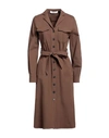 Jucca Woman Midi Dress Brown Size 6 Viscose, Polyamide, Elastane In Brown