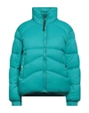 Silvian Heach Woman Down Jacket Turquoise Size 8 Nylon In Blue