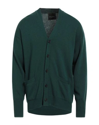 Roberto Collina Man Cardigan Dark Green Size 40 Wool, Cashmere