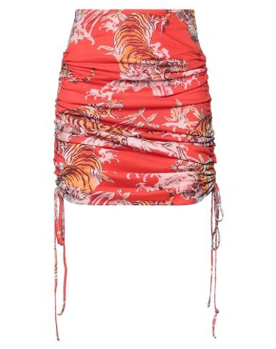 Aniye By Woman Mini Skirt Tomato Red Size 6 Polyester, Elastane