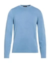 Drumohr Man Sweater Light Blue Size 38 Cotton In Blue