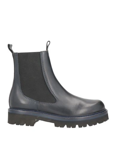 O'dan Li Woman Ankle Boots Midnight Blue Size 6 Soft Leather In Blue