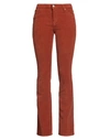 The.nim The. Nim Woman Pants Rust Size 26 Cotton, Elastane In Red