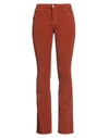 The.nim The. Nim Standard Woman Pants Rust Size 26 Cotton, Elastane In Red